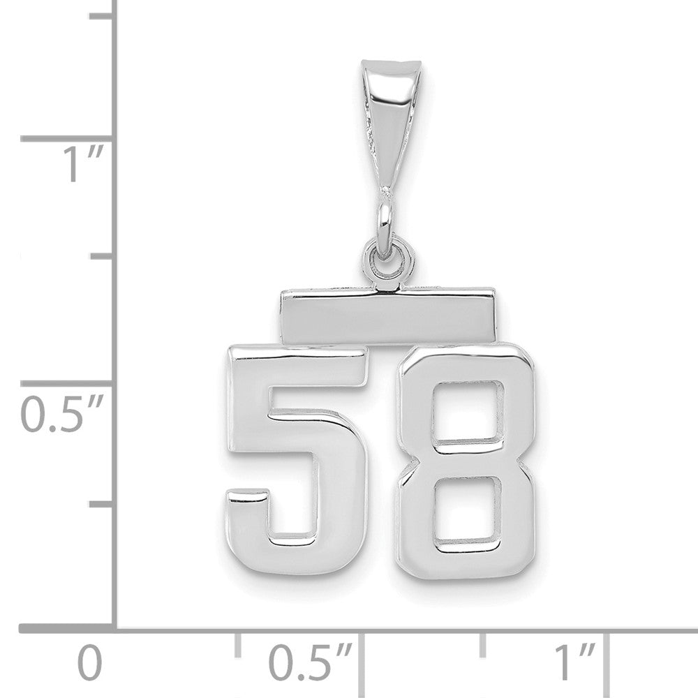 14kw Small Polished Number 58 Charm