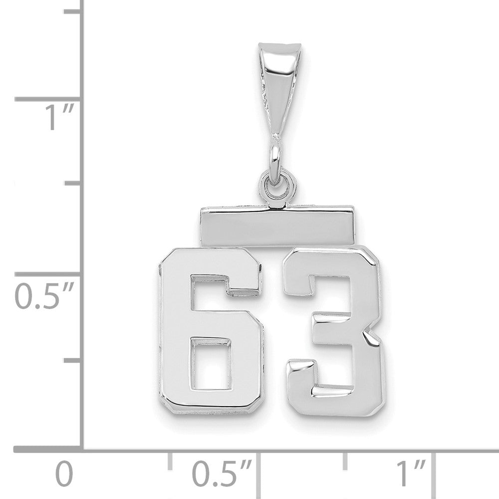 14kw Small Polished Number 63 Charm