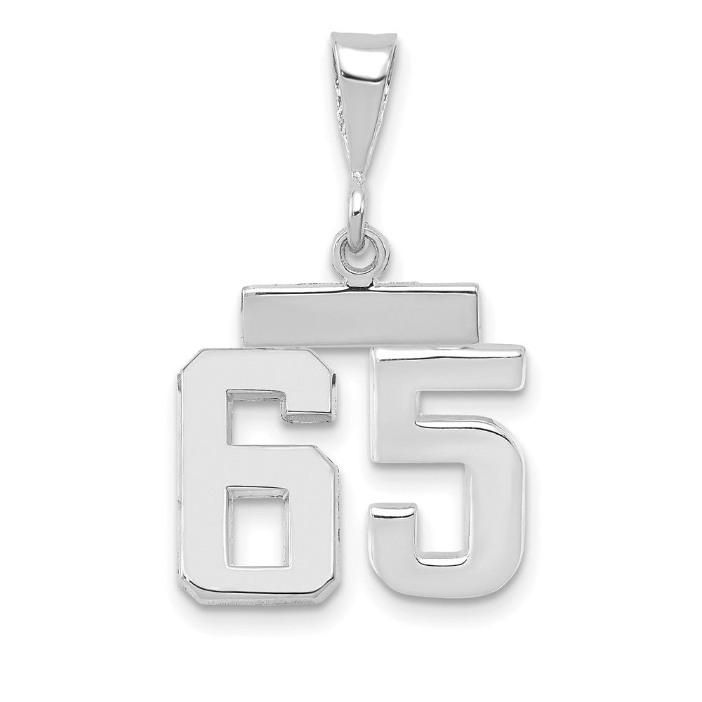 14kw Small Polished Number 65 Charm