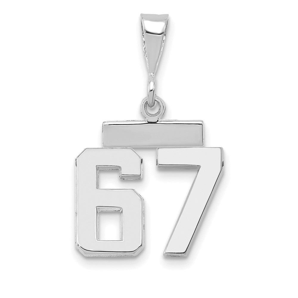 14kw Small Polished Number 67 Charm