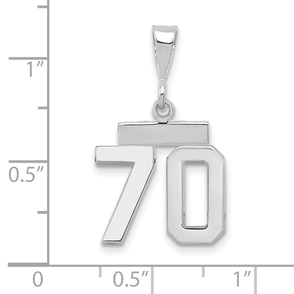 14kw Small Polished Number 70 Charm