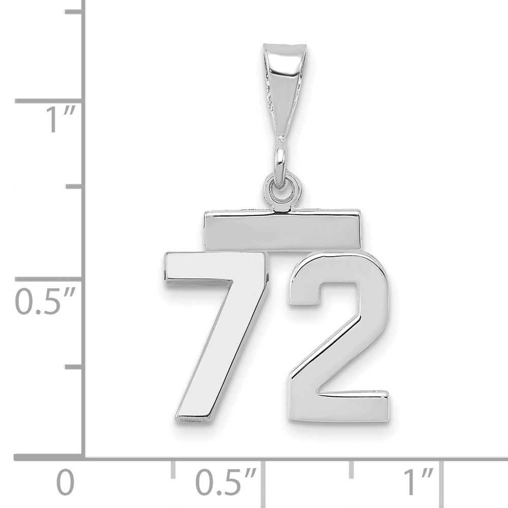 14kw Small Polished Number 72 Charm