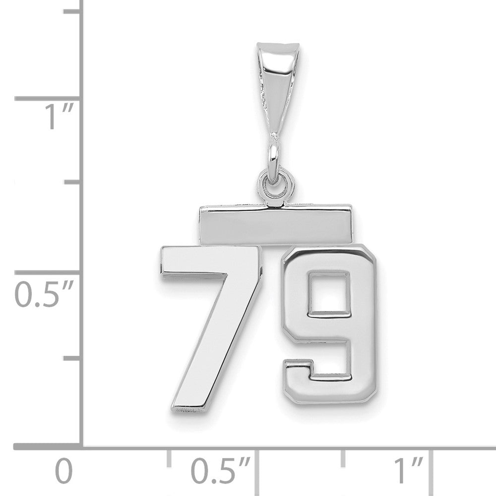 14kw Small Polished Number 79 Charm