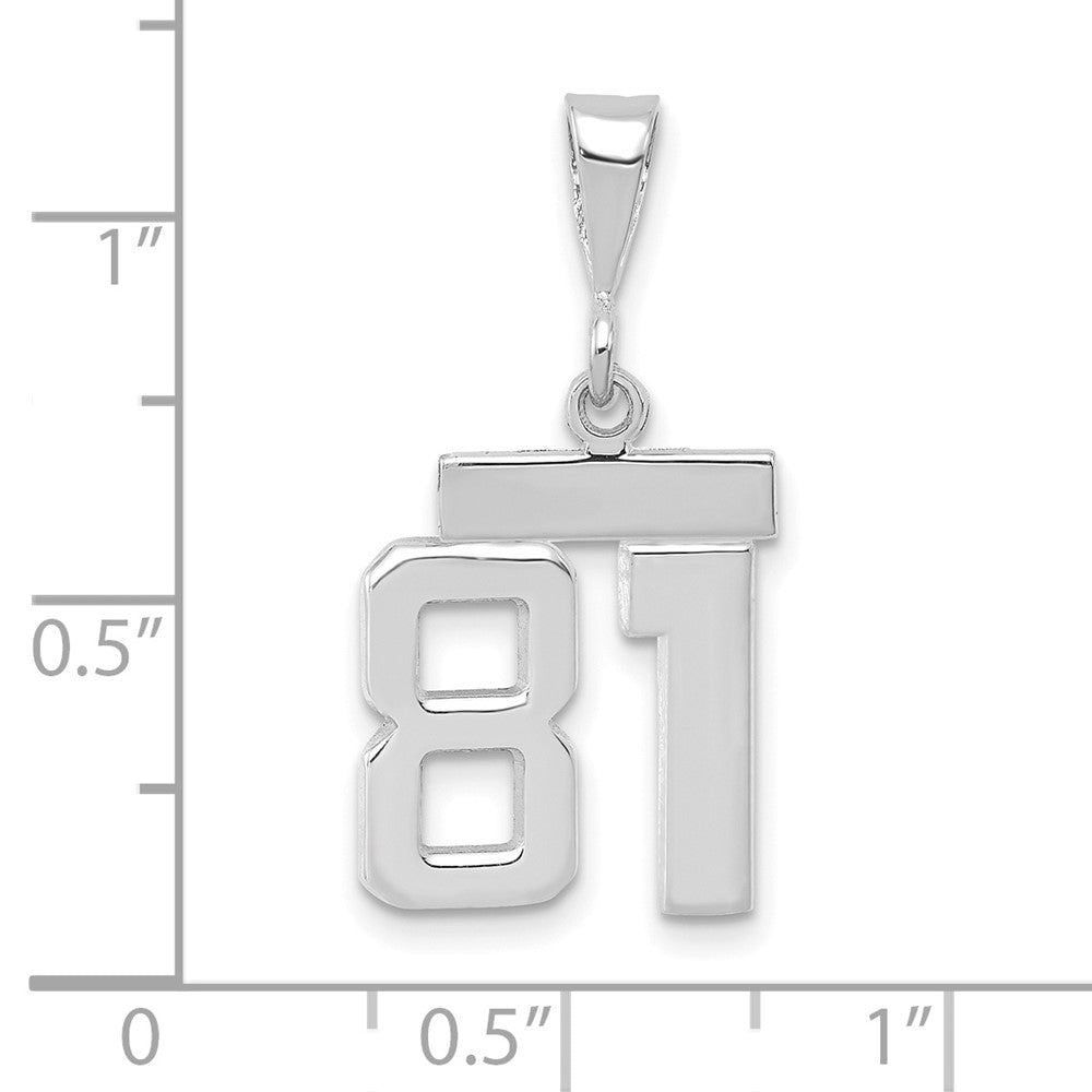 14kw Small Polished Number 81 Charm