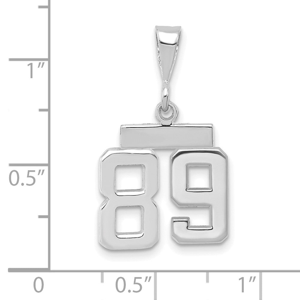 14kw Small Polished Number 89 Charm