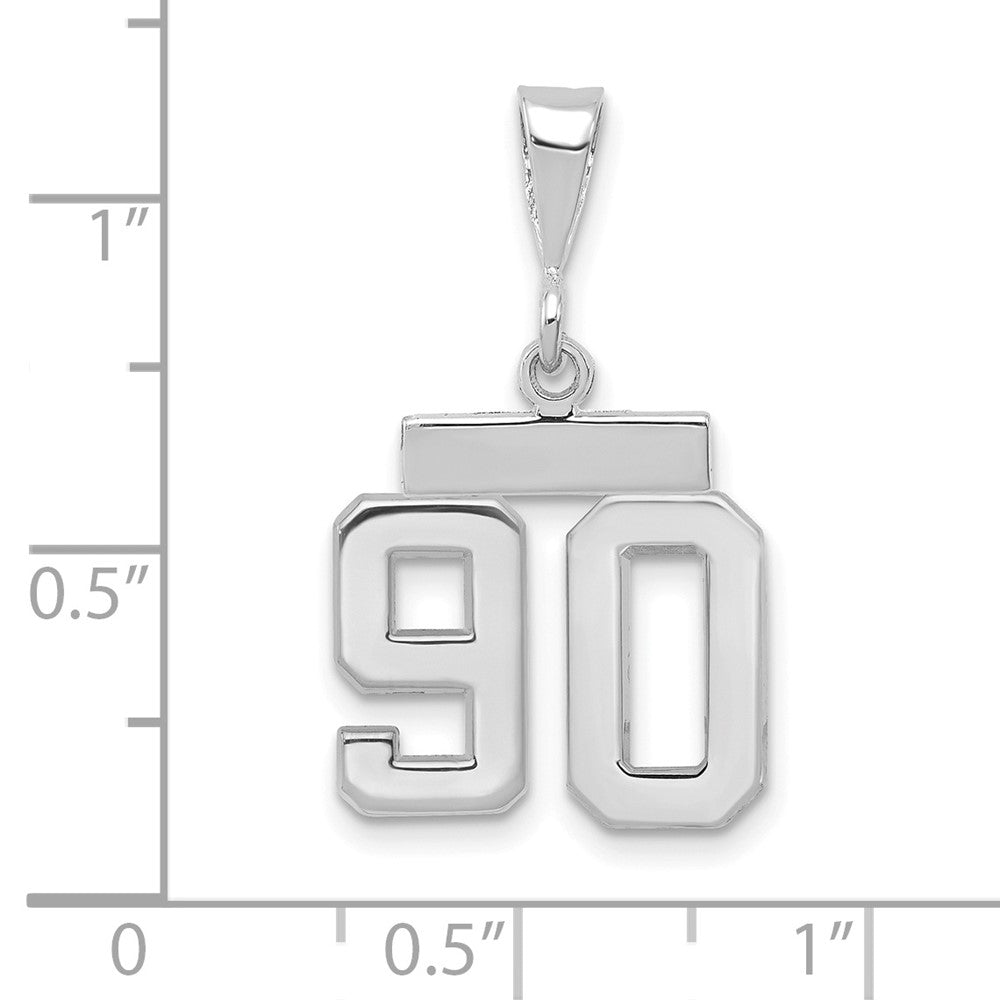 14kw Small Polished Number 90 Charm