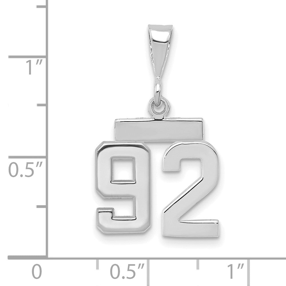 14kw Small Polished Number 92 Charm