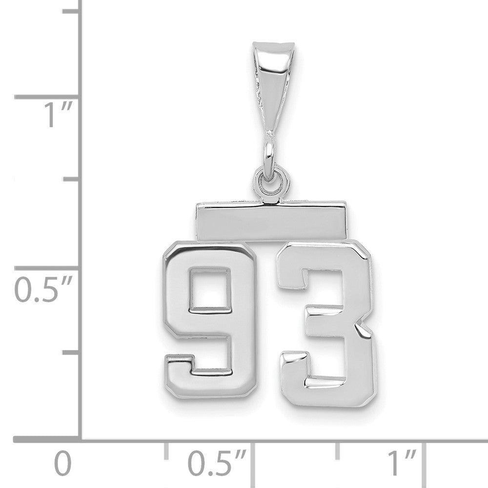 14kw Small Polished Number 93 Charm