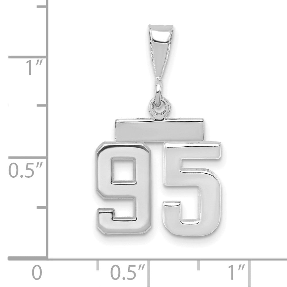 14kw Small Polished Number 95 Charm