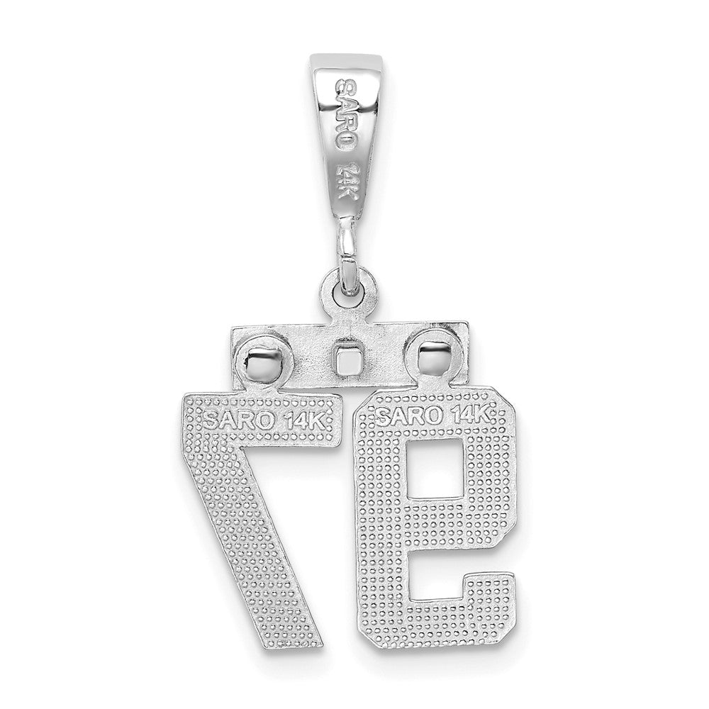 14kw Small Polished Number 97 Charm