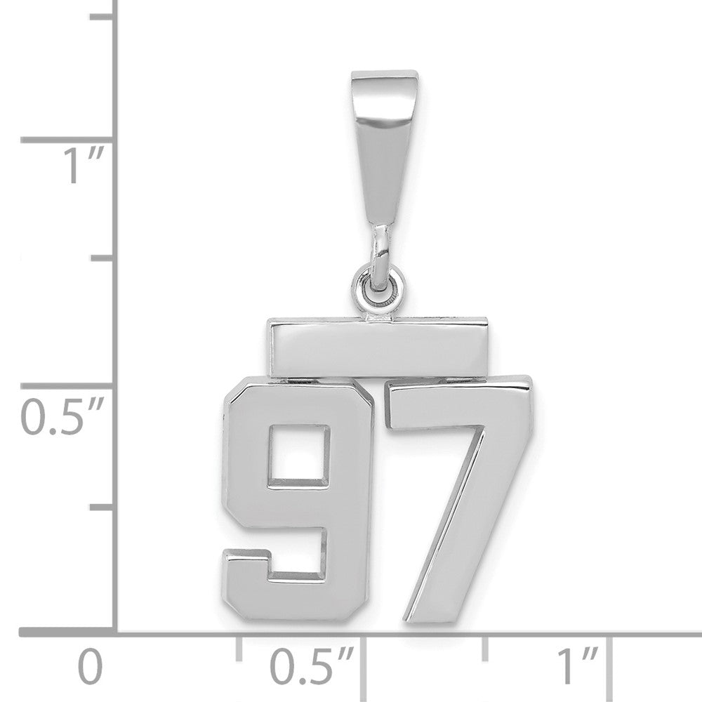 14kw Small Polished Number 97 Charm