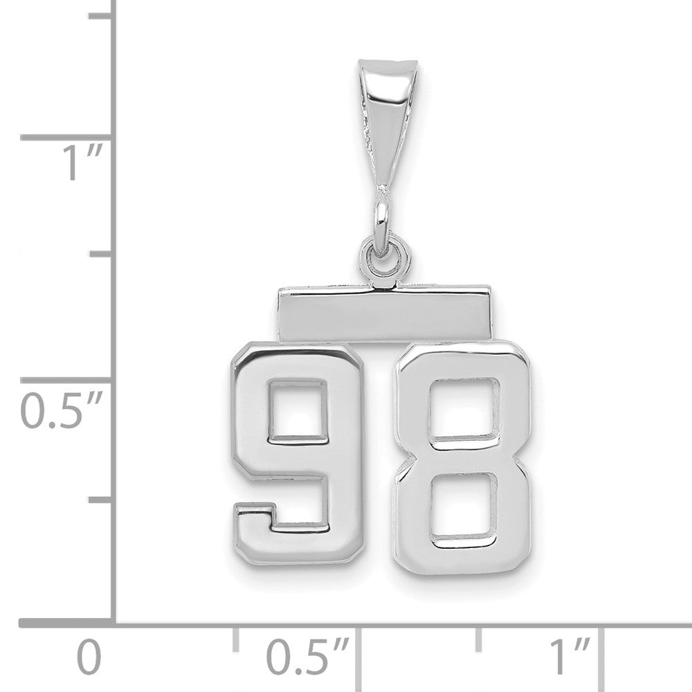 14kw Small Polished Number 98 Charm