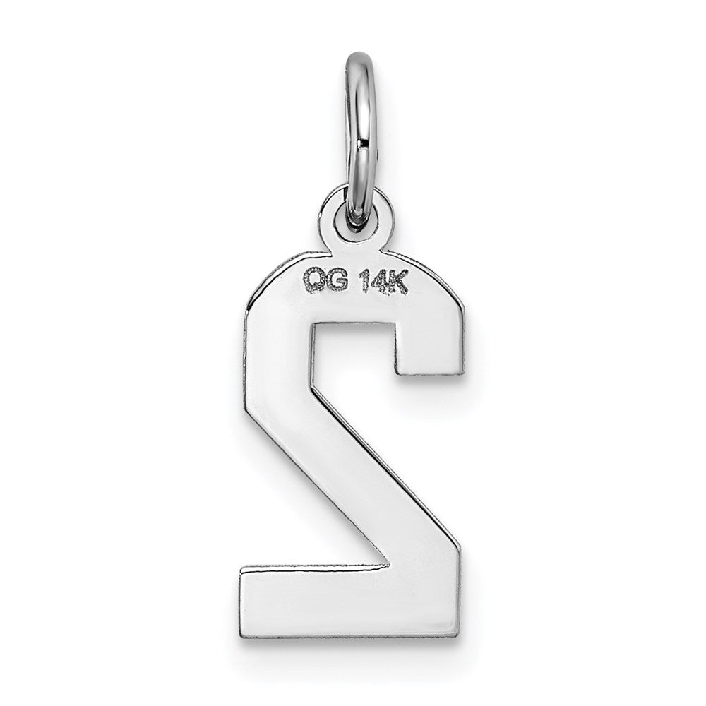 14kw Small Satin Number 2 Charm