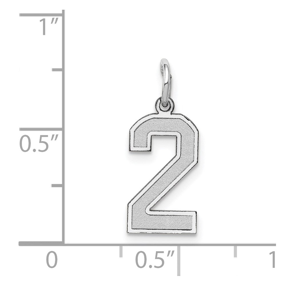 14kw Small Satin Number 2 Charm