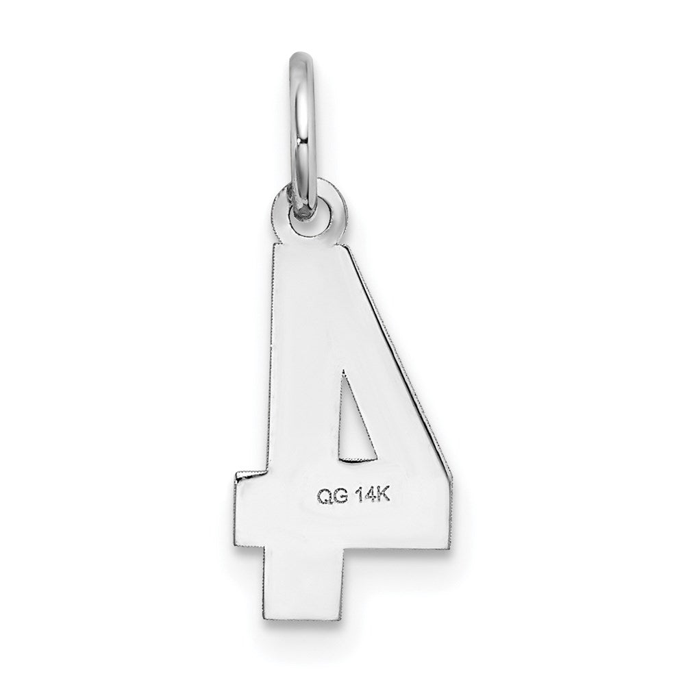 14kw Small Satin Number 4 Charm