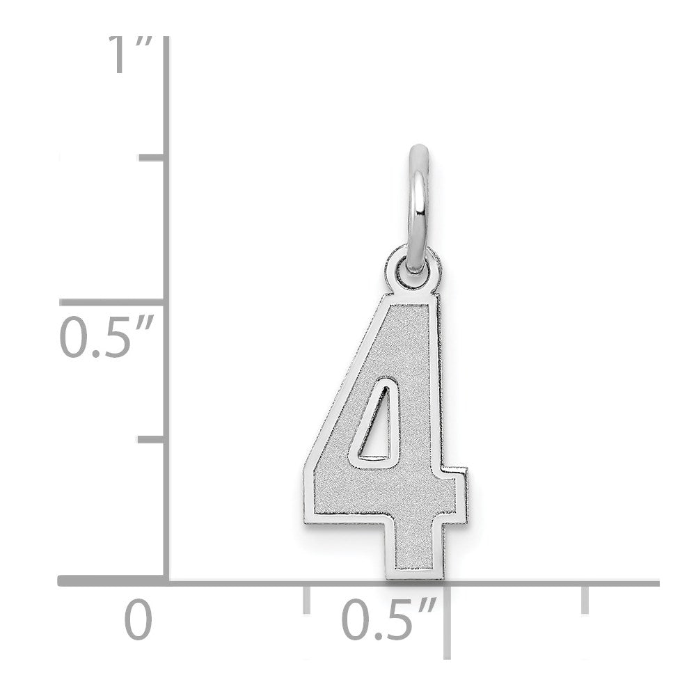 14kw Small Satin Number 4 Charm