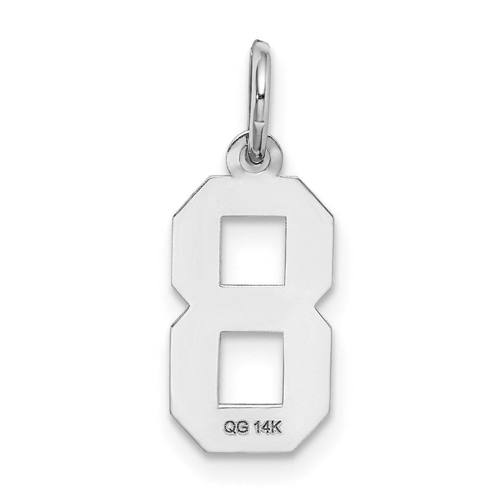 14kw Small Satin Number 8 Charm
