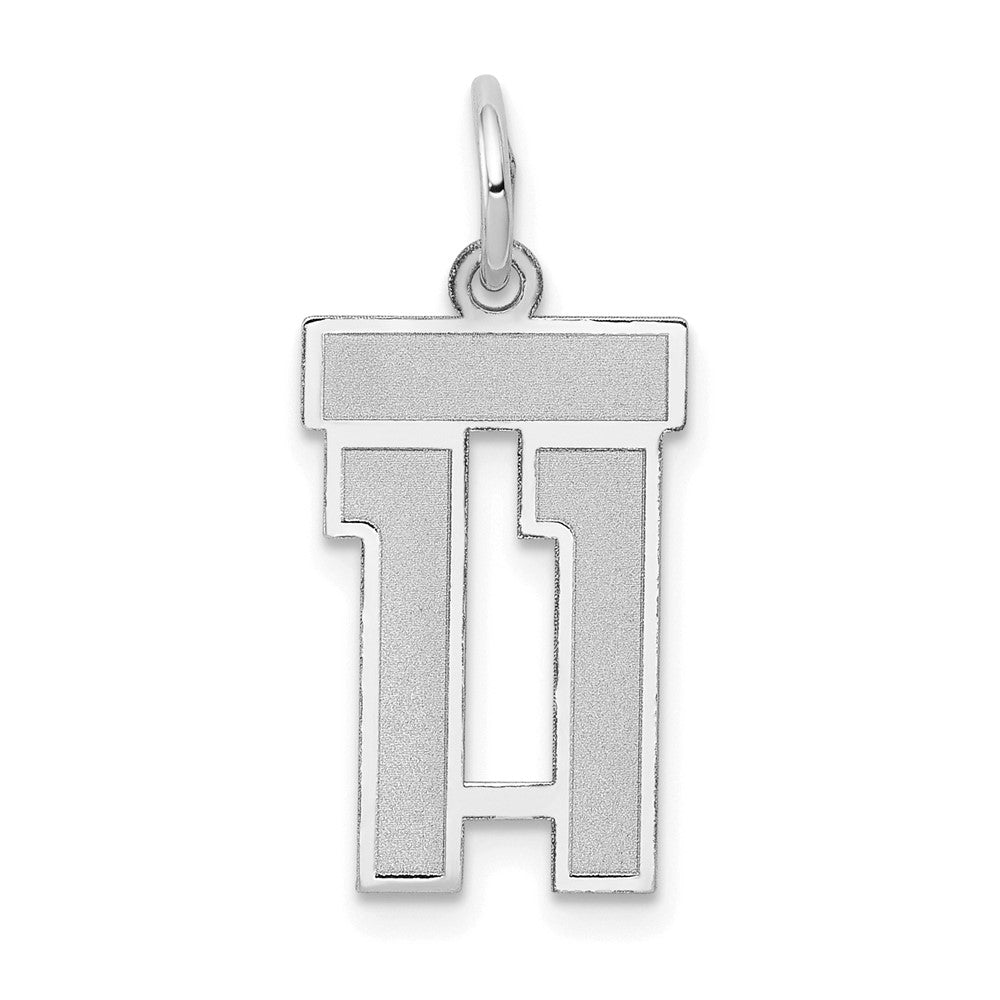 14kw Small Satin Number 11 Charm