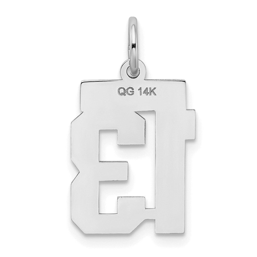 14kw Small Satin Number 13 Charm