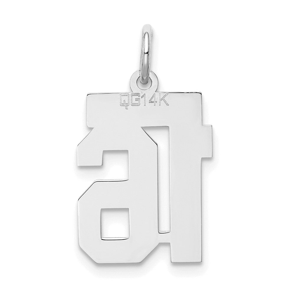 14kw Small Satin Number 16 Charm