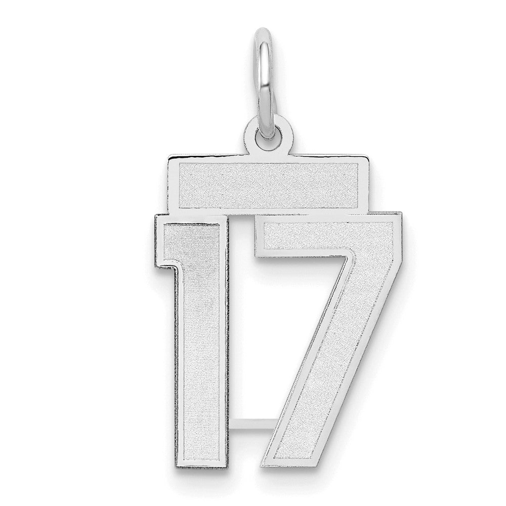 14kw Small Satin Number 17 Charm