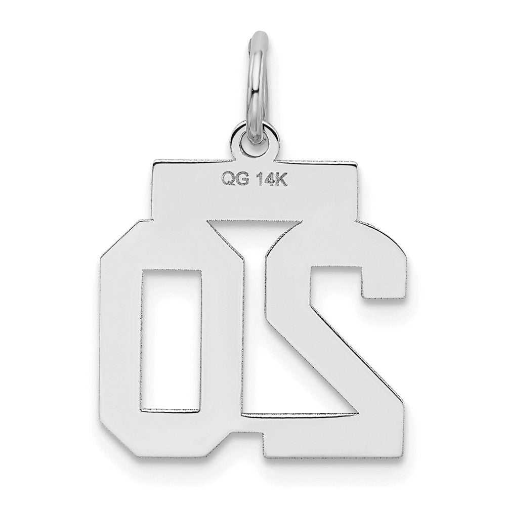 14kw Small Satin Number 20 Charm