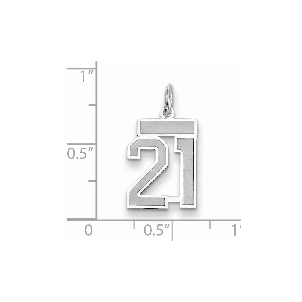 14kw Small Satin Number 21 Charm