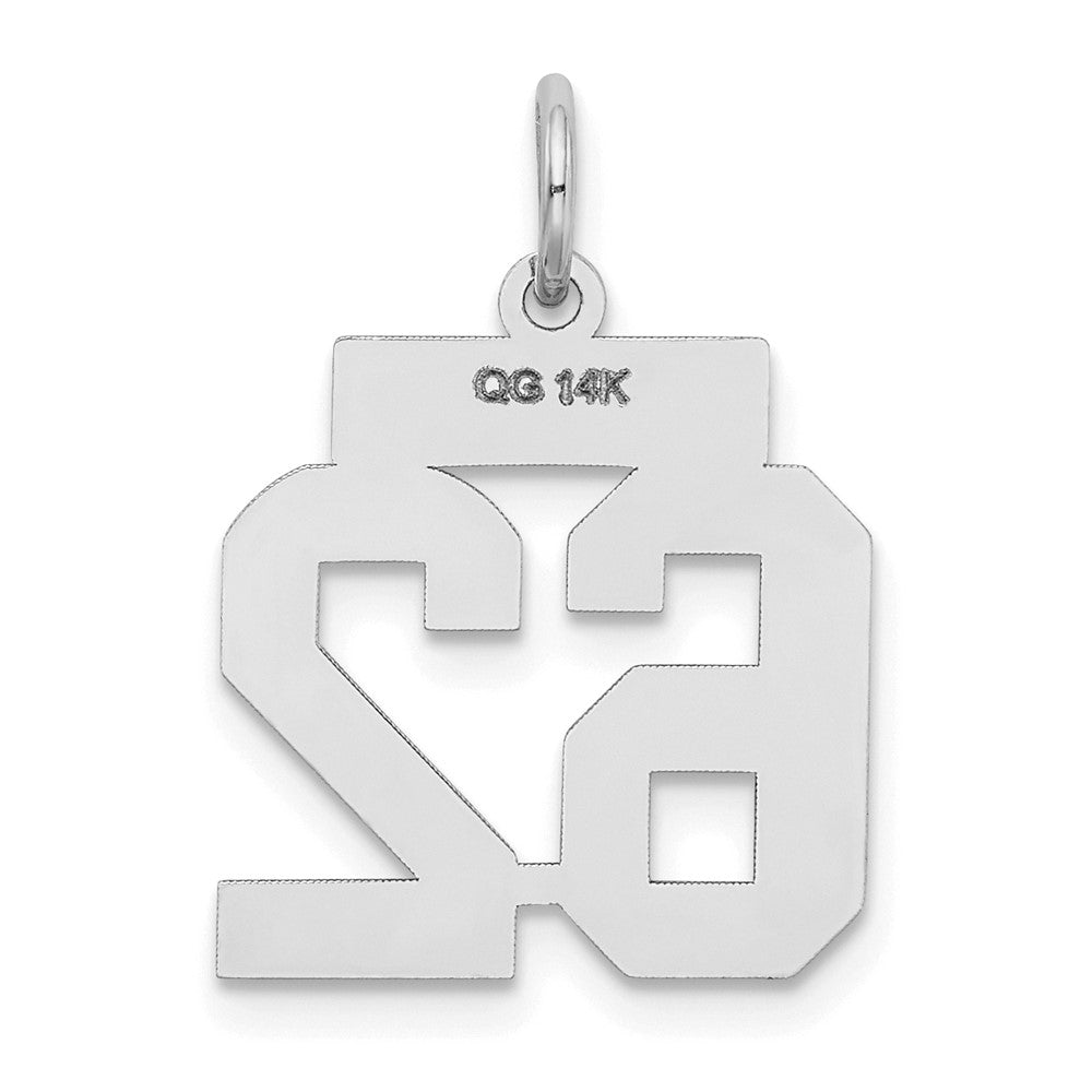 14kw Small Satin Number 62 Charm