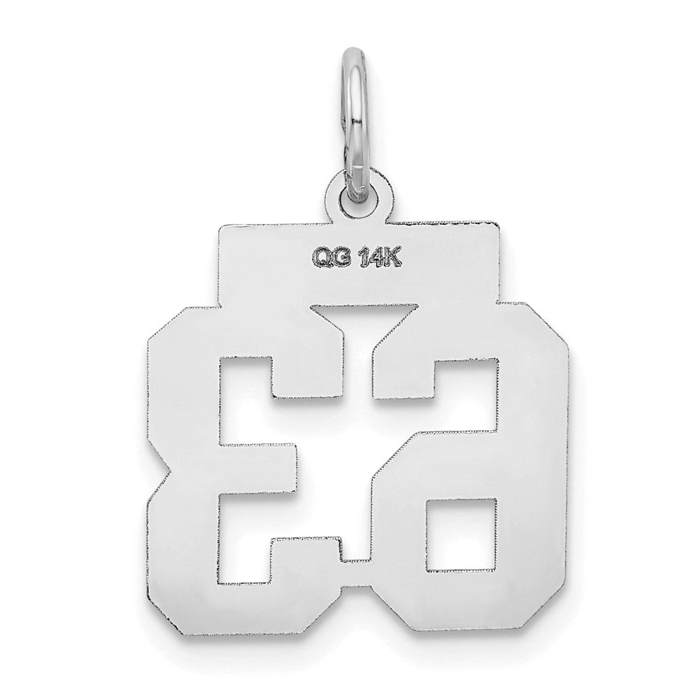 14kw Small Satin Number 63 Charm