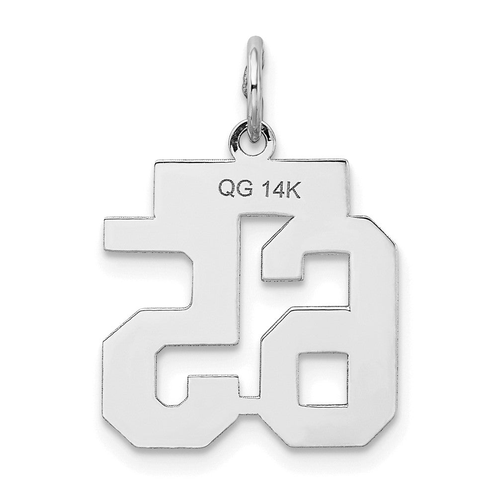 14kw Small Satin Number 65 Charm