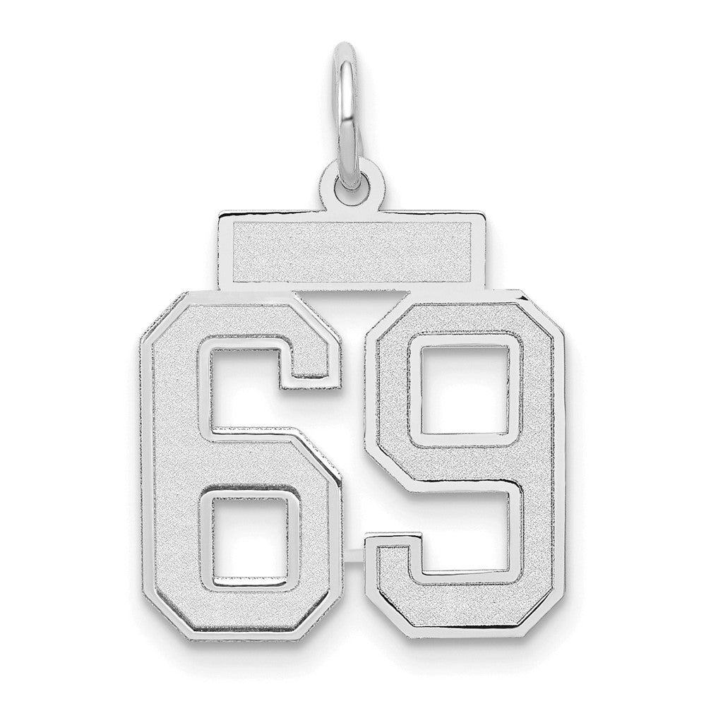 14kw Small Satin Number 69 Charm