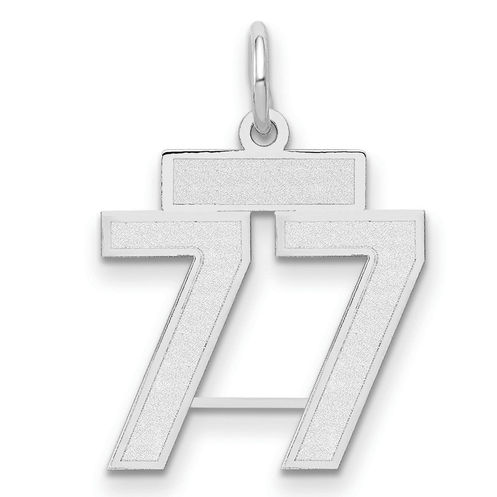 14kw Small Satin Number 77 Charm