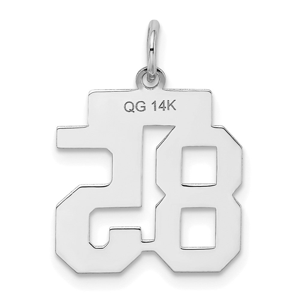 14kw Small Satin Number 85 Charm