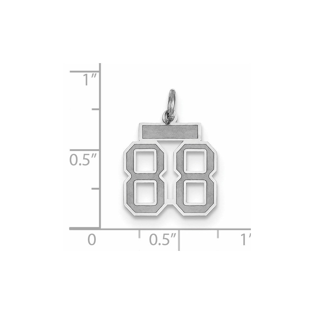 14kw Small Satin Number 88 Charm