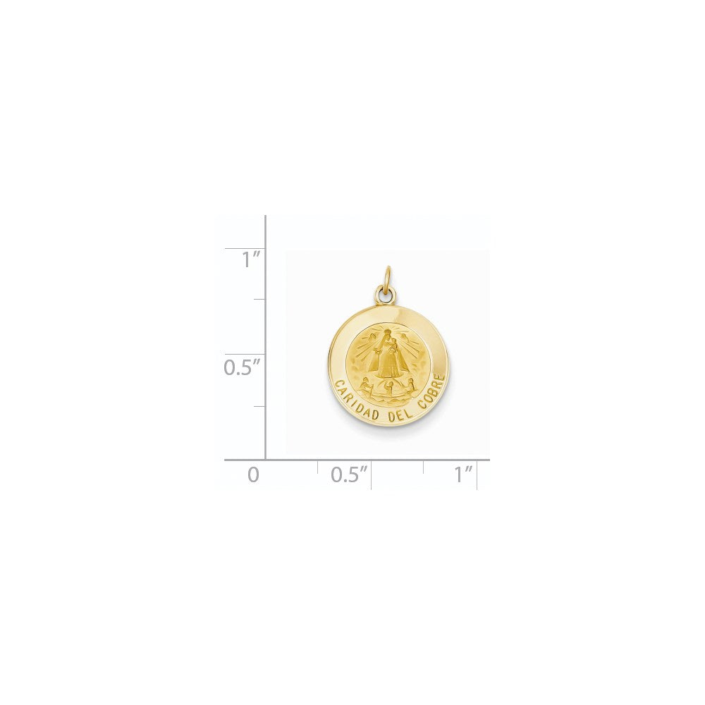 14k Caridad Del Cobre Medal Pendant