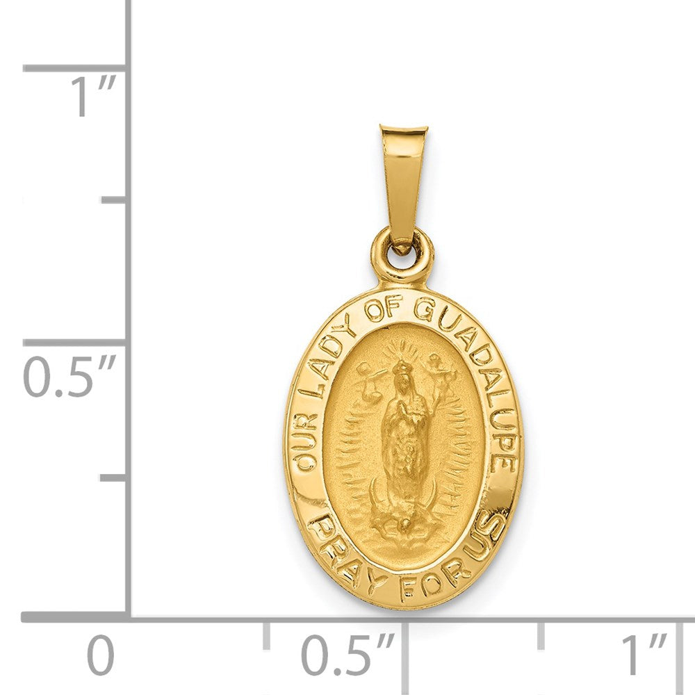 14k Hollow Our Lady Of Guadalupe Medal Charm