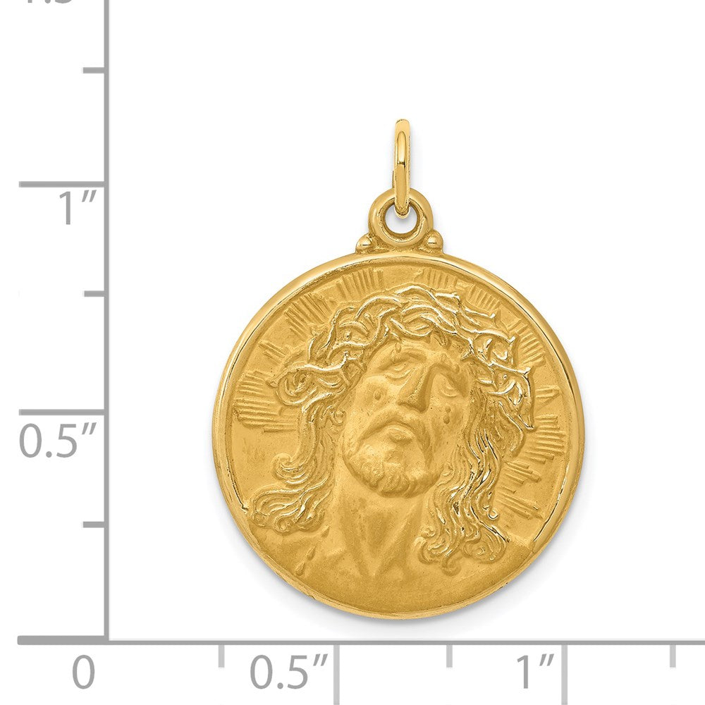 14k Jesus Medal Pendant