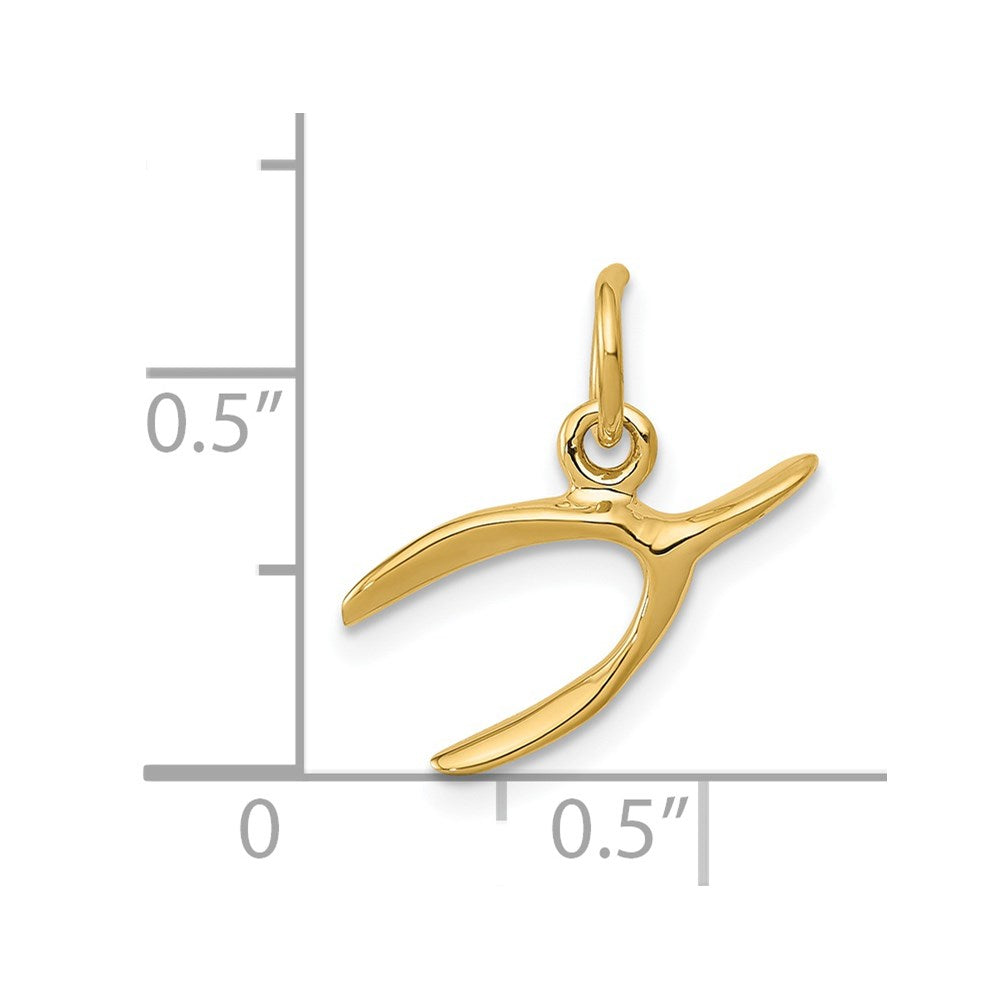 14k Wishbone Charm