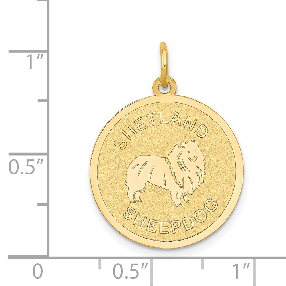 14k Shetland Sheepdog Disc Charm