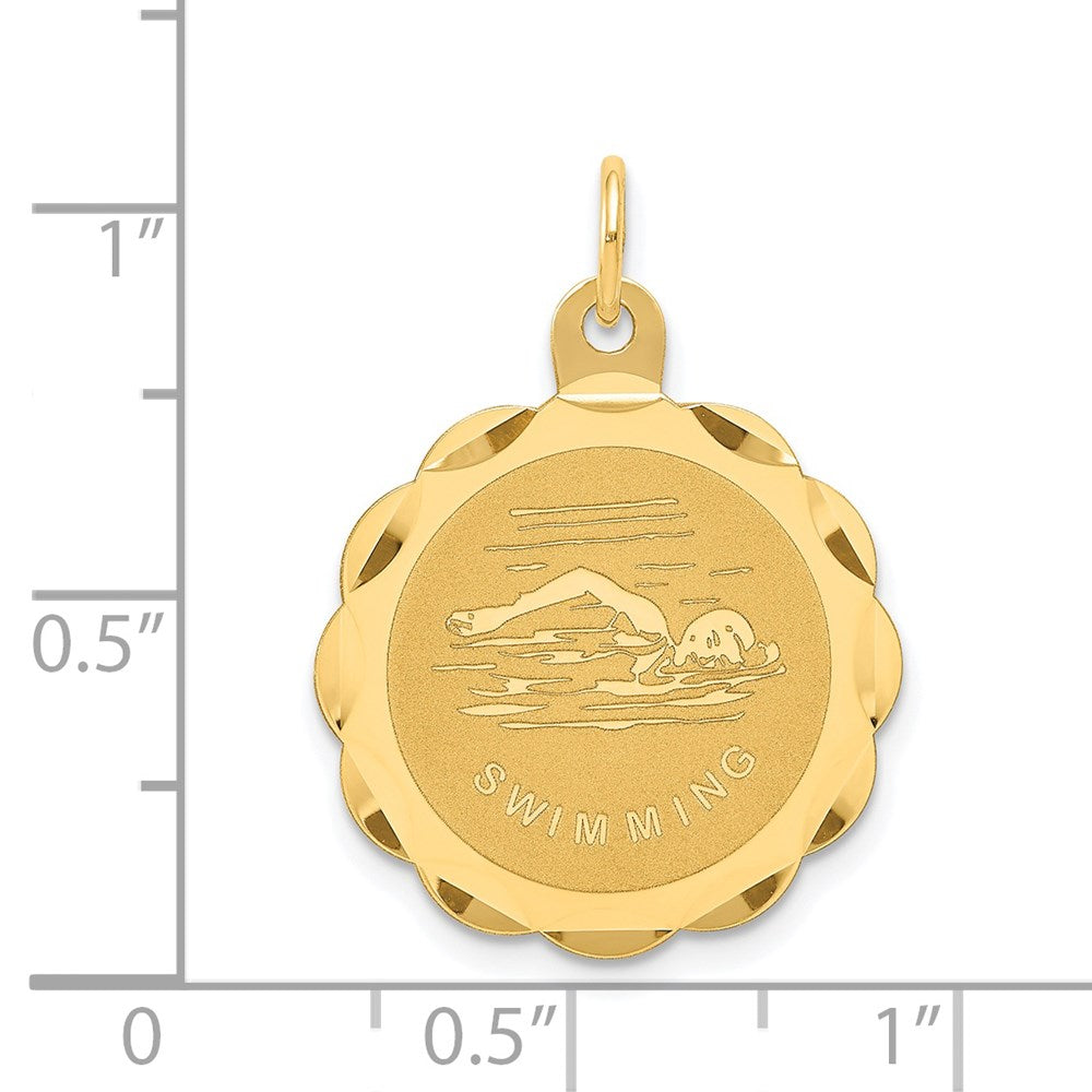 14k Swimming Disc Charm