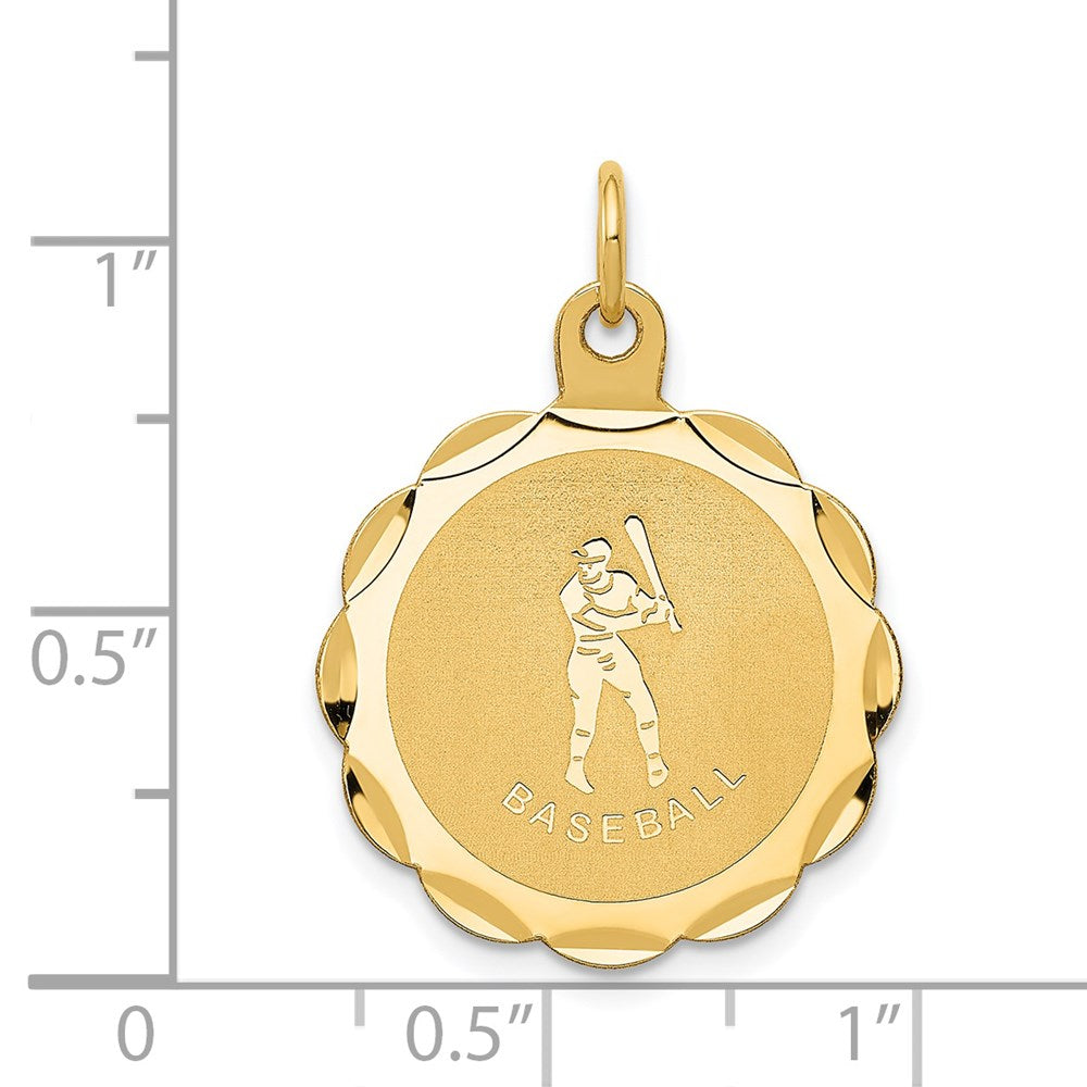 14k Baseball Disc Charm