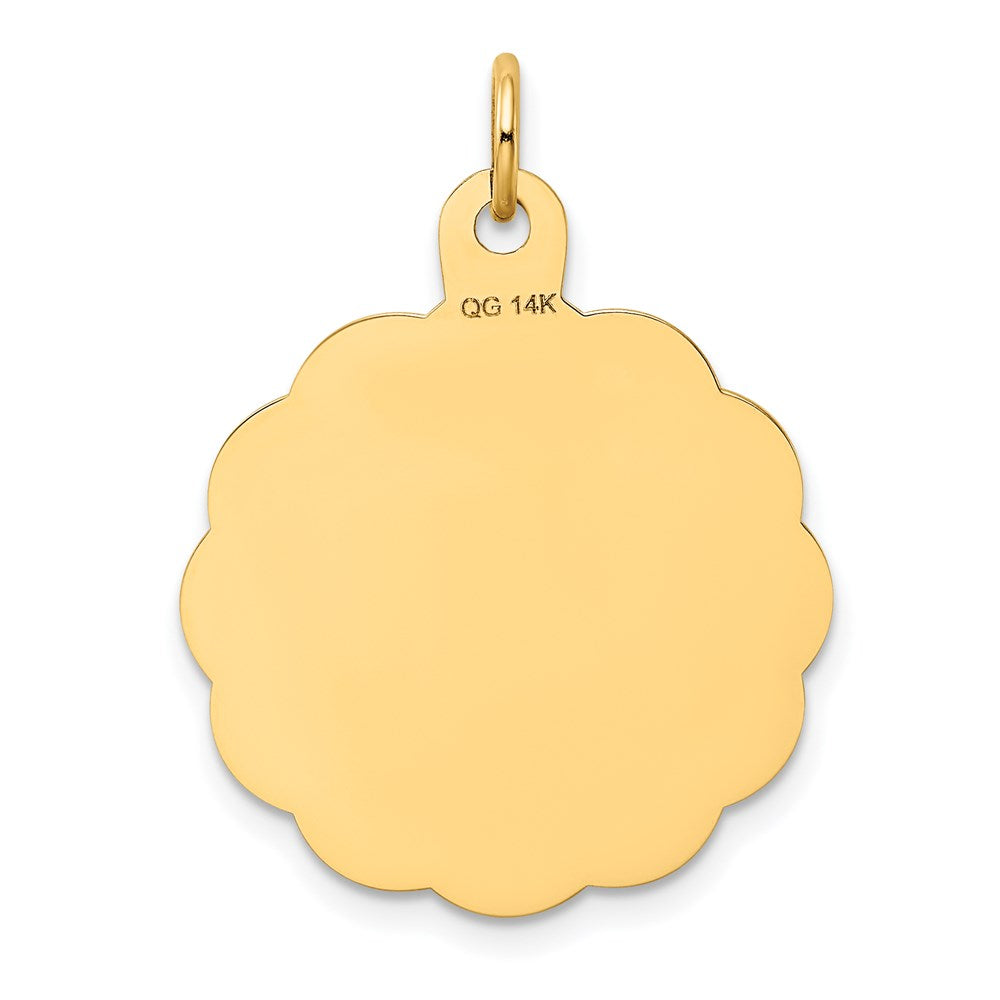 14k Wedding Bells Engraveable Disc Charm