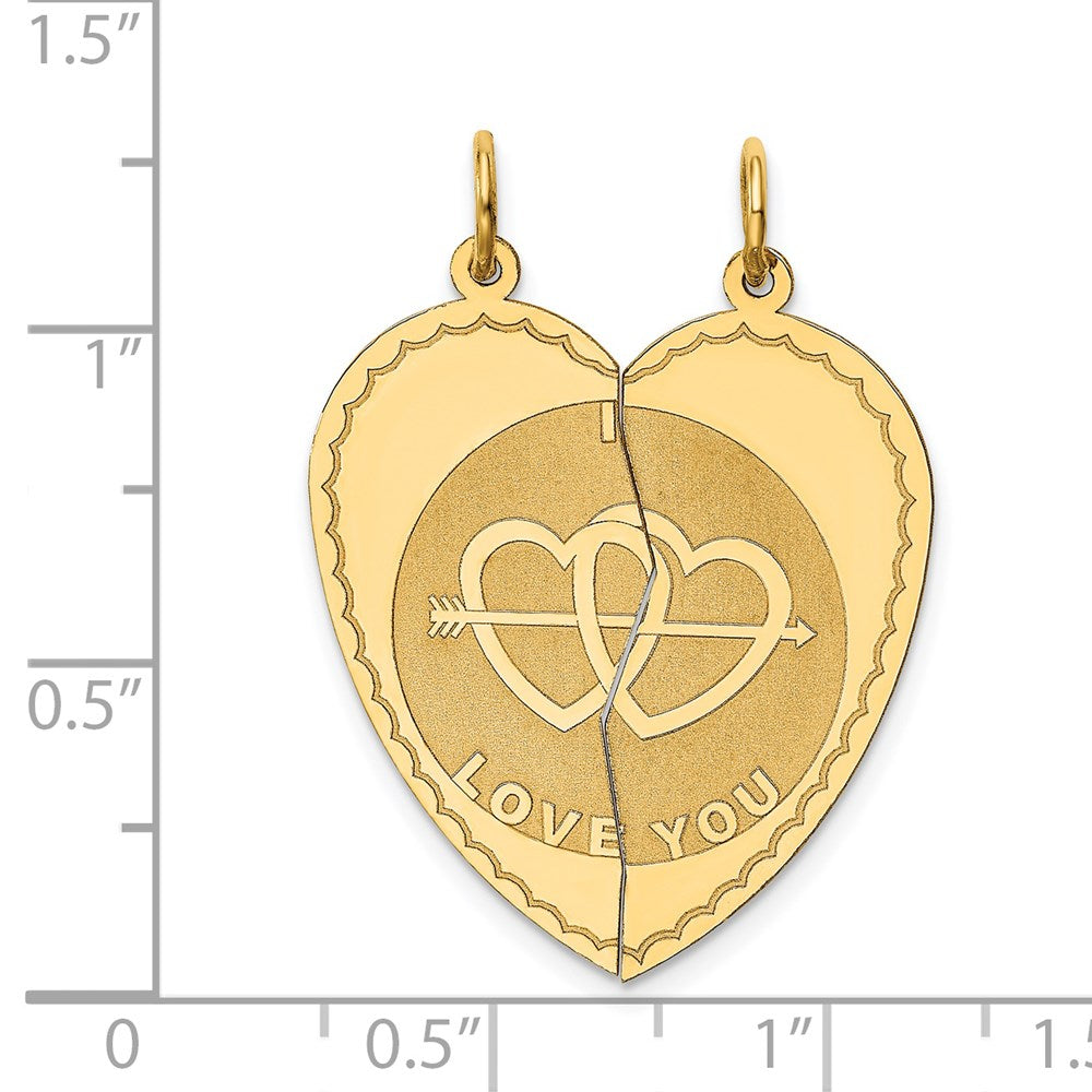 14k Break-apart I LOVE YOU Charm