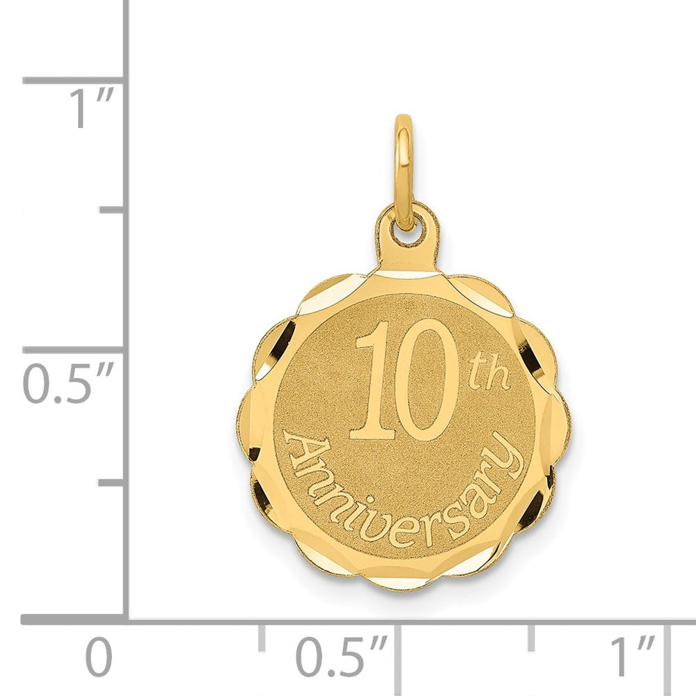 14K Happy 10th ANNIVERSARY Charm