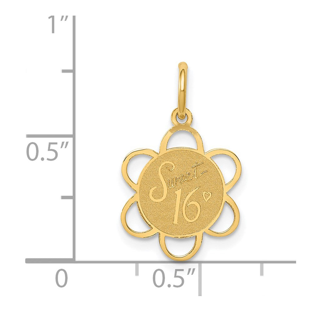 14k SWEET 16 Disc Charm