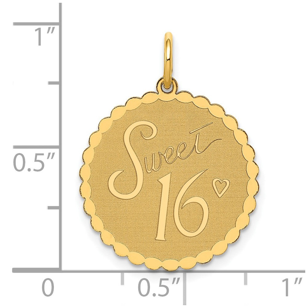 14k SWEET 16 Disc Charm