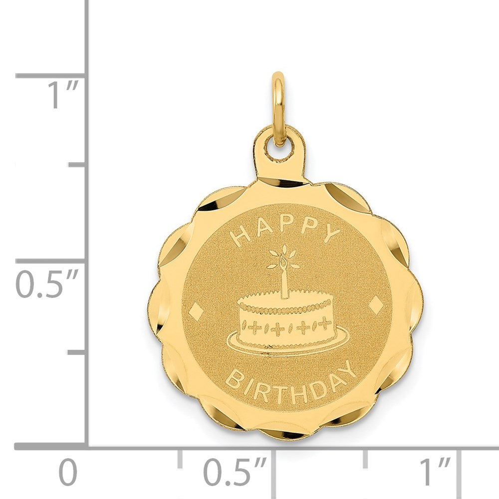 14K HAPPY BIRTHDAY Charm