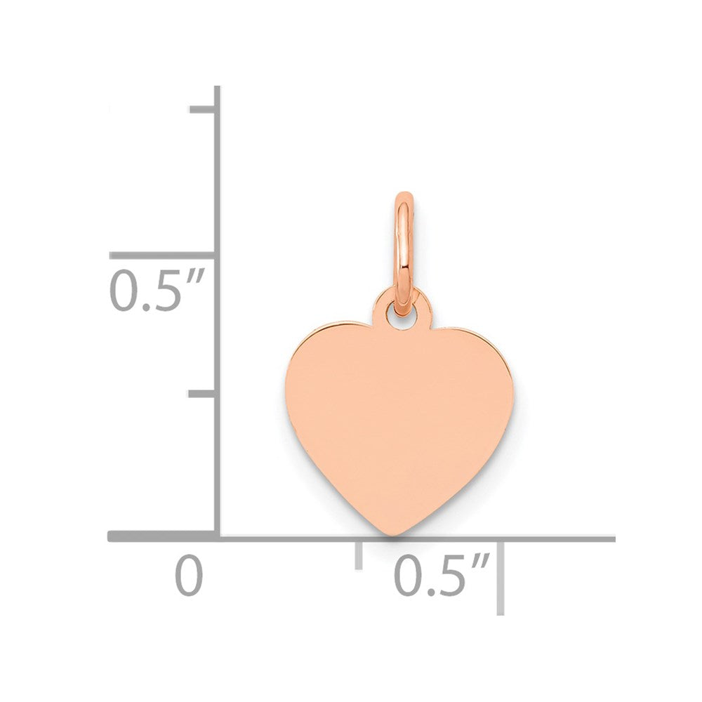 14K Rose Polished Heart Shaped Disc Pendant