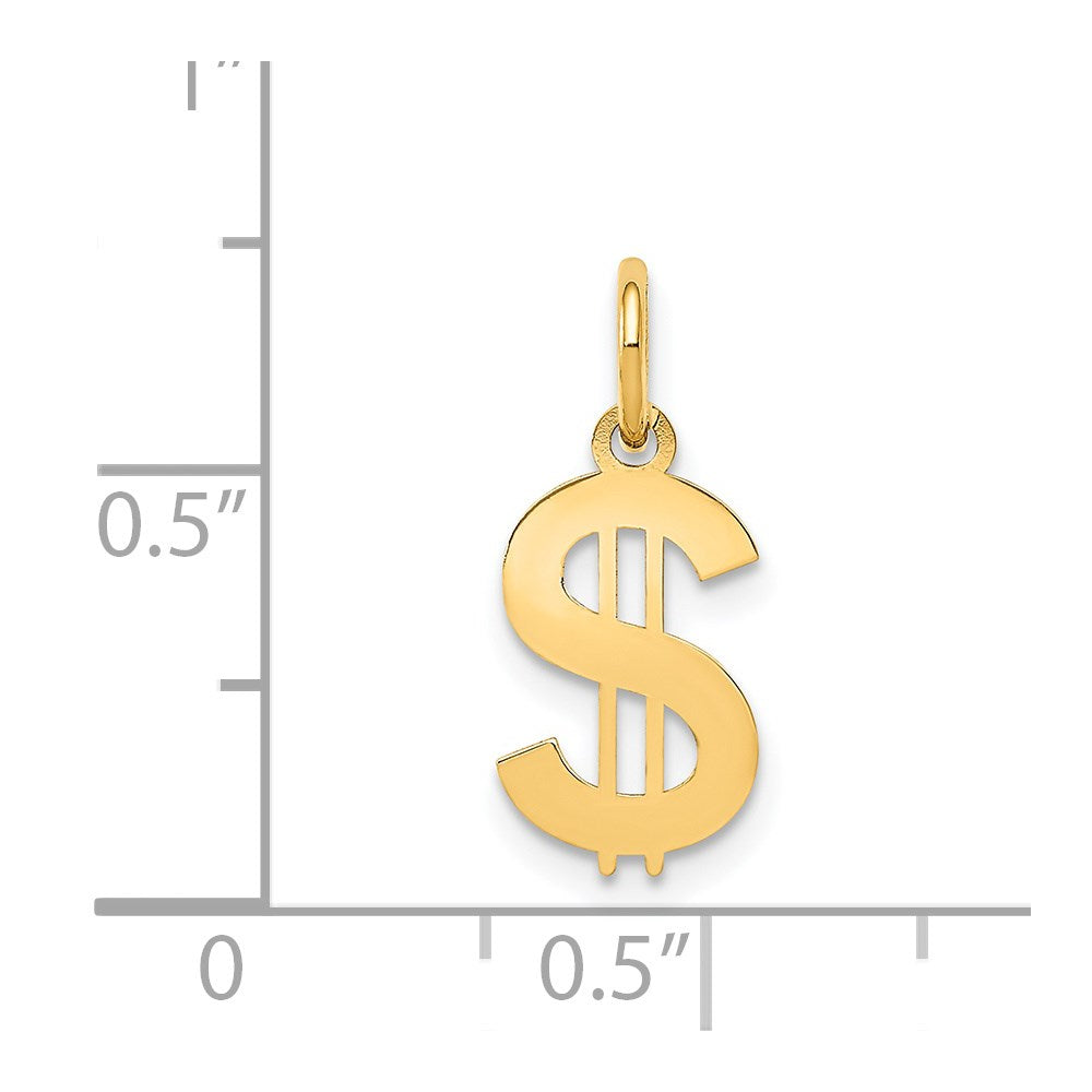 14k Polished Dollar Sign Charm