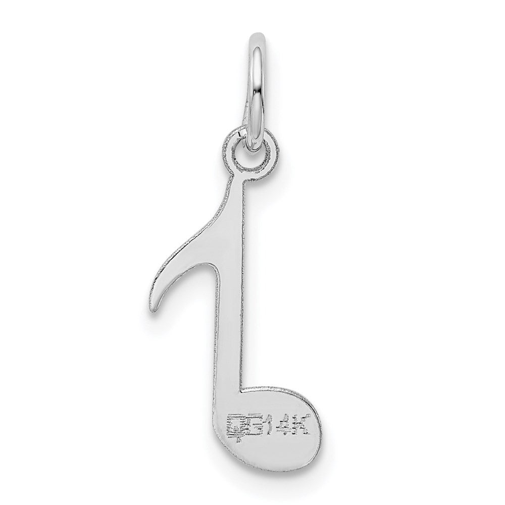 14k White Gold Polished Musical Note Charm